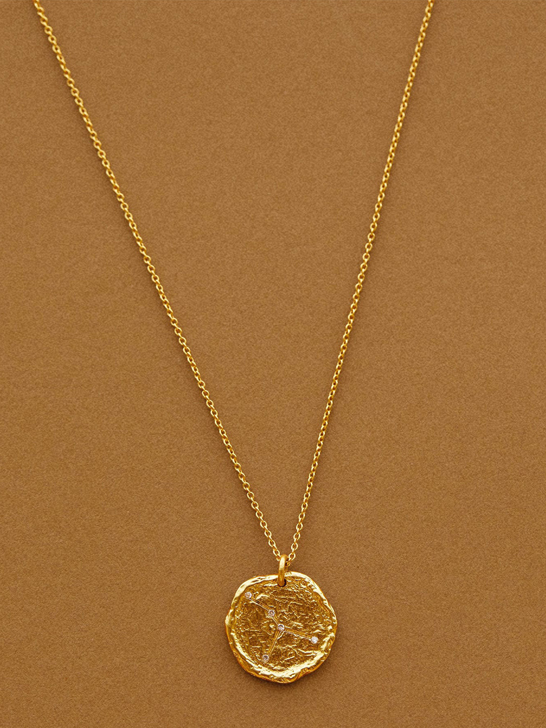 

MANGO Gold-Toned Stone-Studded Cancer Necklace