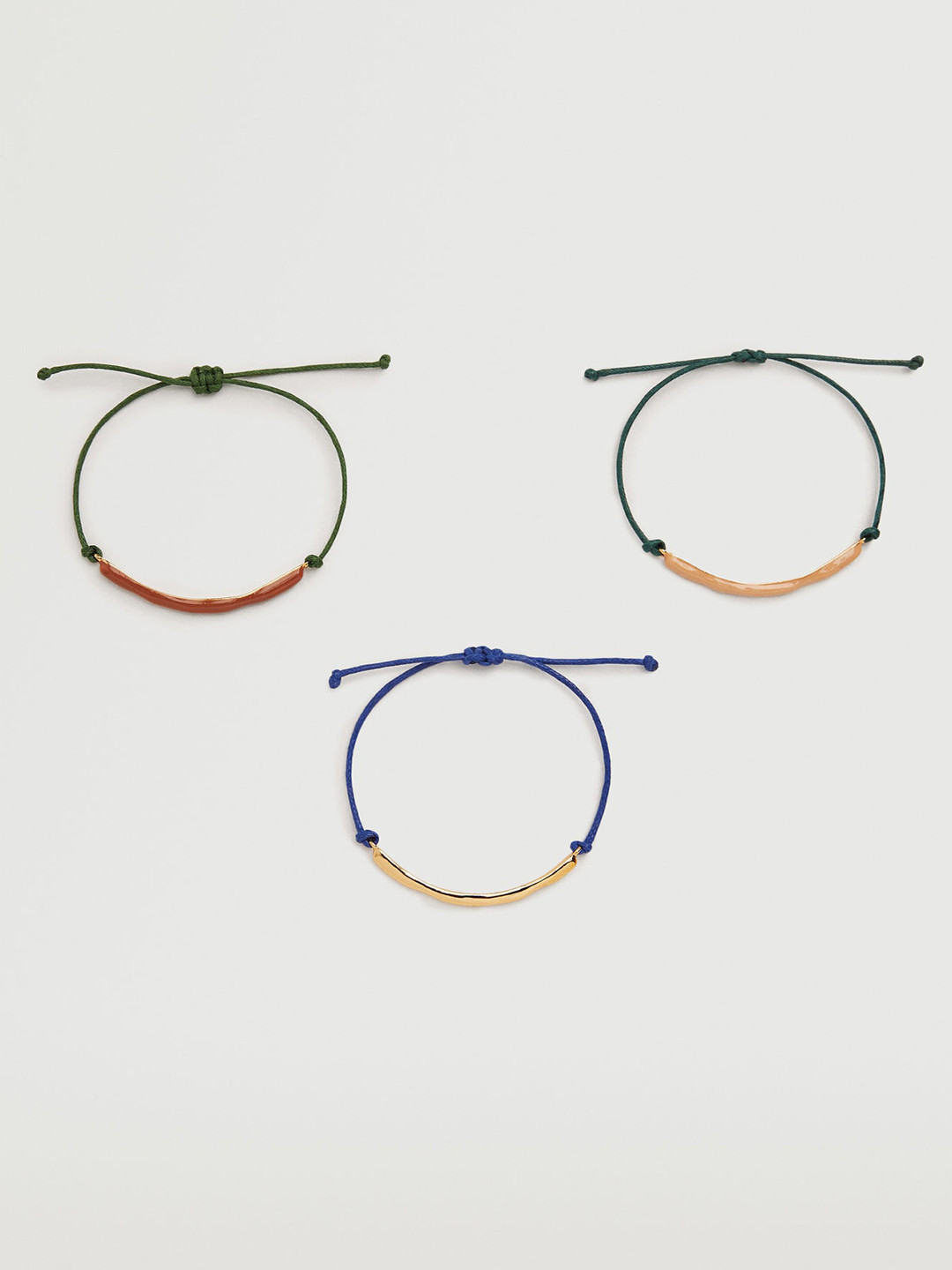 

MANGO Women Set of 3 Solid Bracelets, Gold
