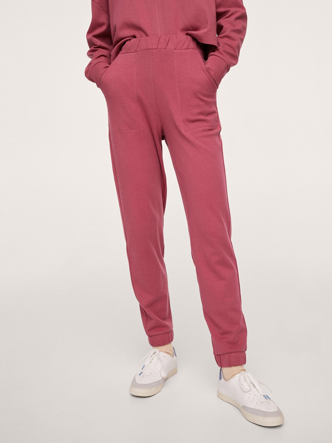 

MANGO Women Pink Solid Joggers