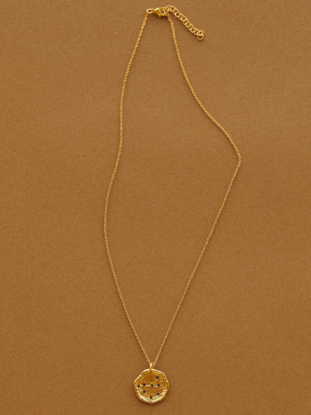 

MANGO Gold-Toned & Black Stone-Studded Capricon Necklace