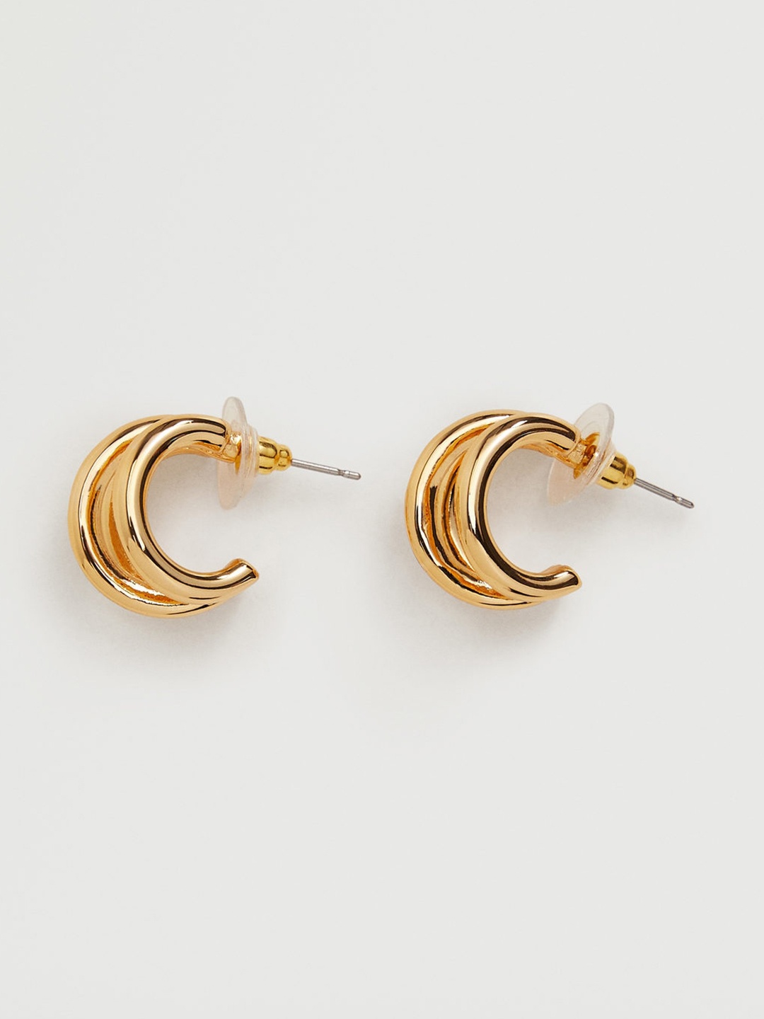 

MANGO Gold-Toned Crescent Shaped Half Hoop Earrings