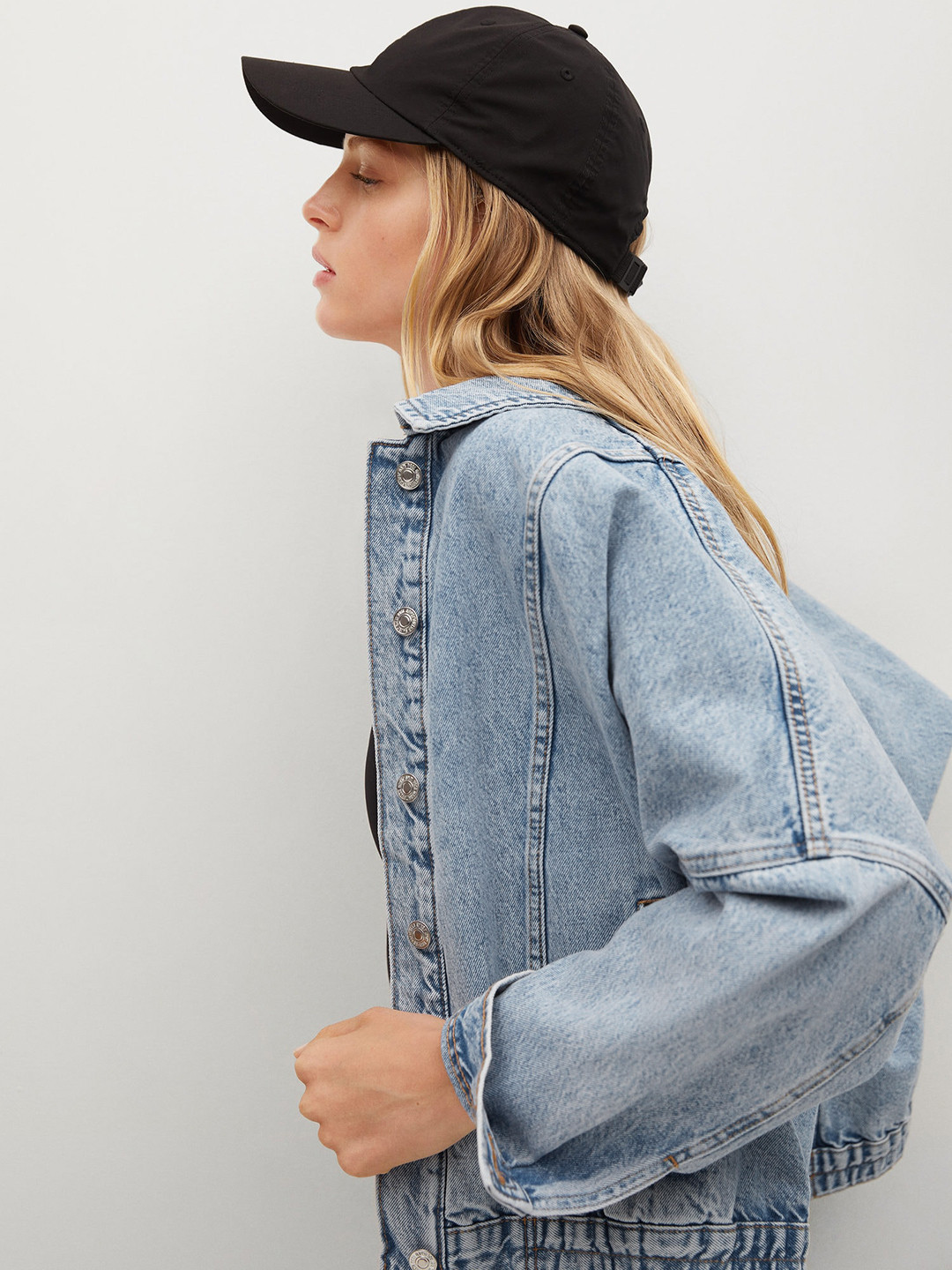 

MANGO Women Blue Cotton Denim Jacket