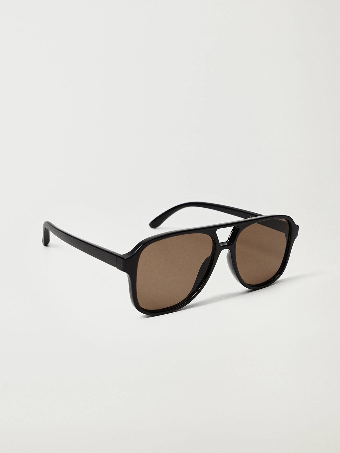 

MANGO Women Brown Lens & Brown Browline Sunglasses with UV Protected Lens 17043770