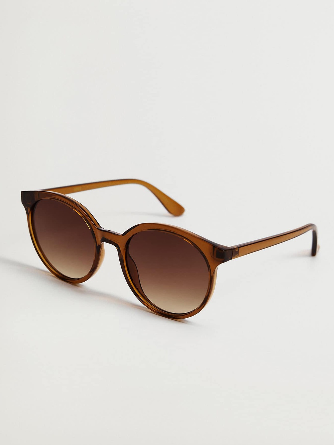 

MANGO Women Round Sunglasses with UV Protected Lens, Brown
