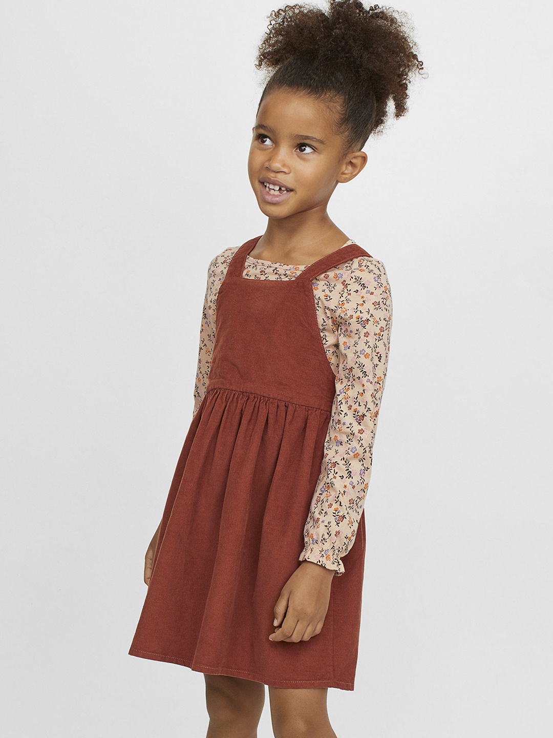 

H&M Girls Maroon & Beige 2-piece cotton set