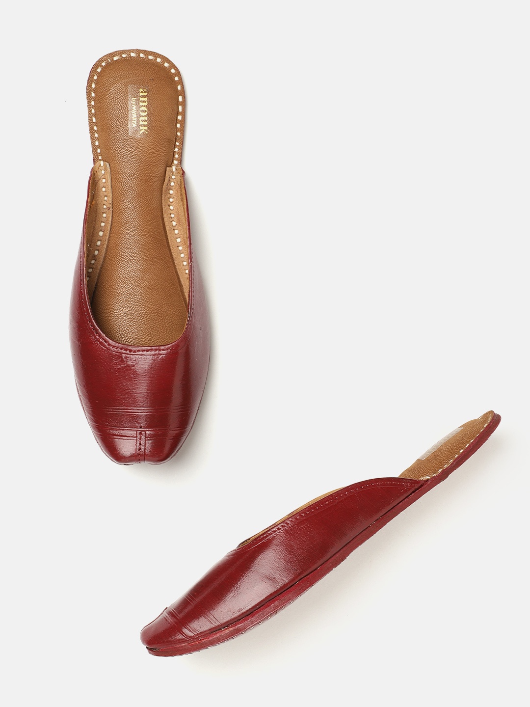 

Anouk Women Maroon Solid Ethnic Mules Flats