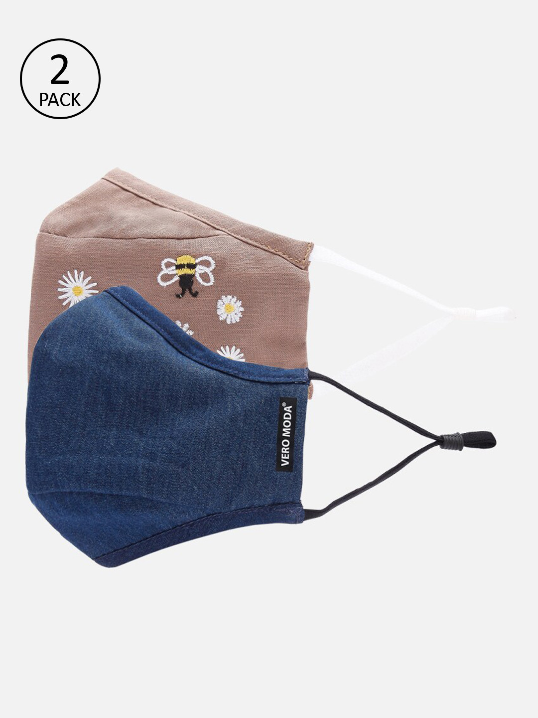 

Vero Moda Women Pack Of 2 Cloth Mask, Brown