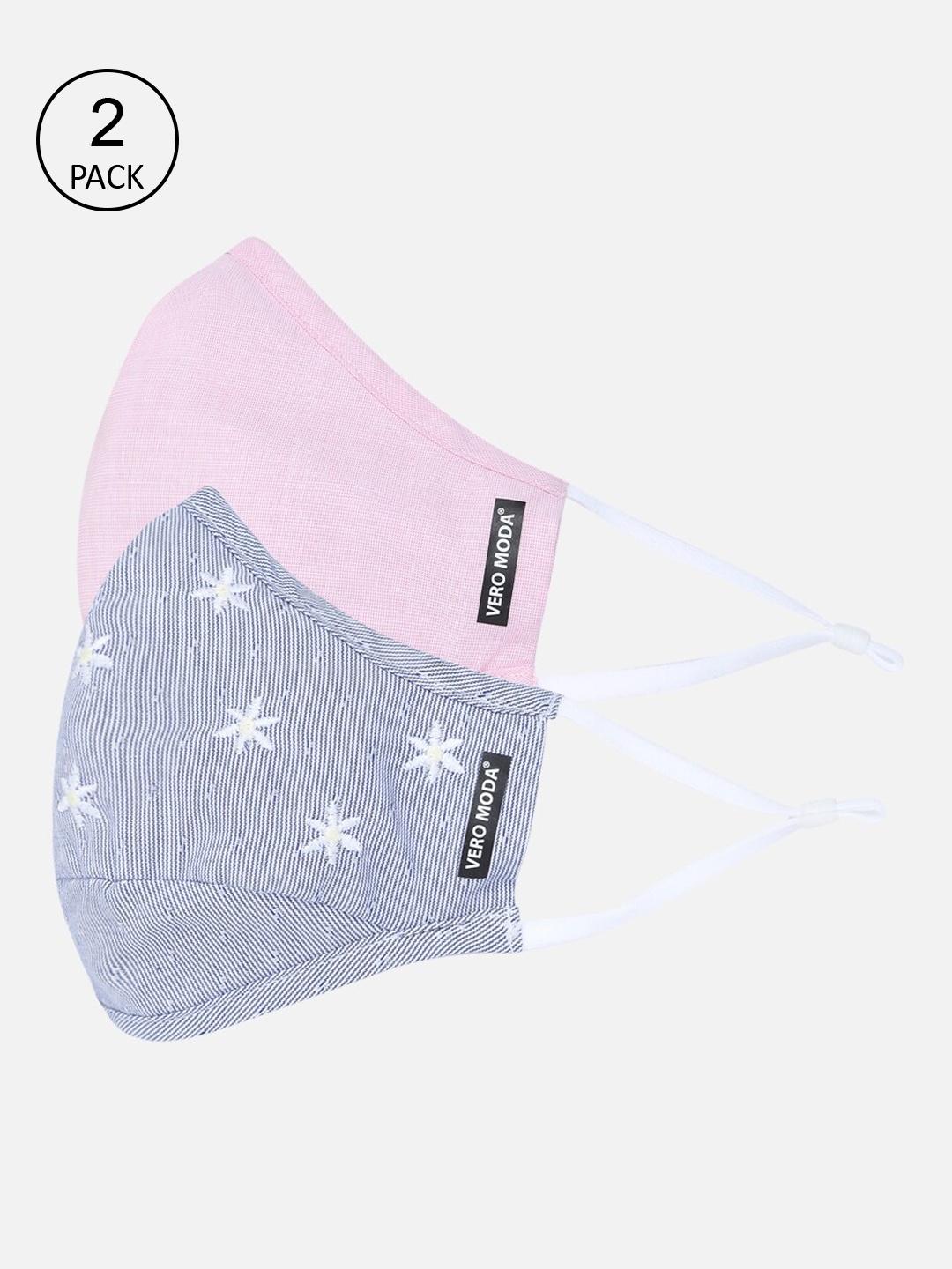 

Vero Moda Women Pack Of 2 Printed Cloth Masks, Pink