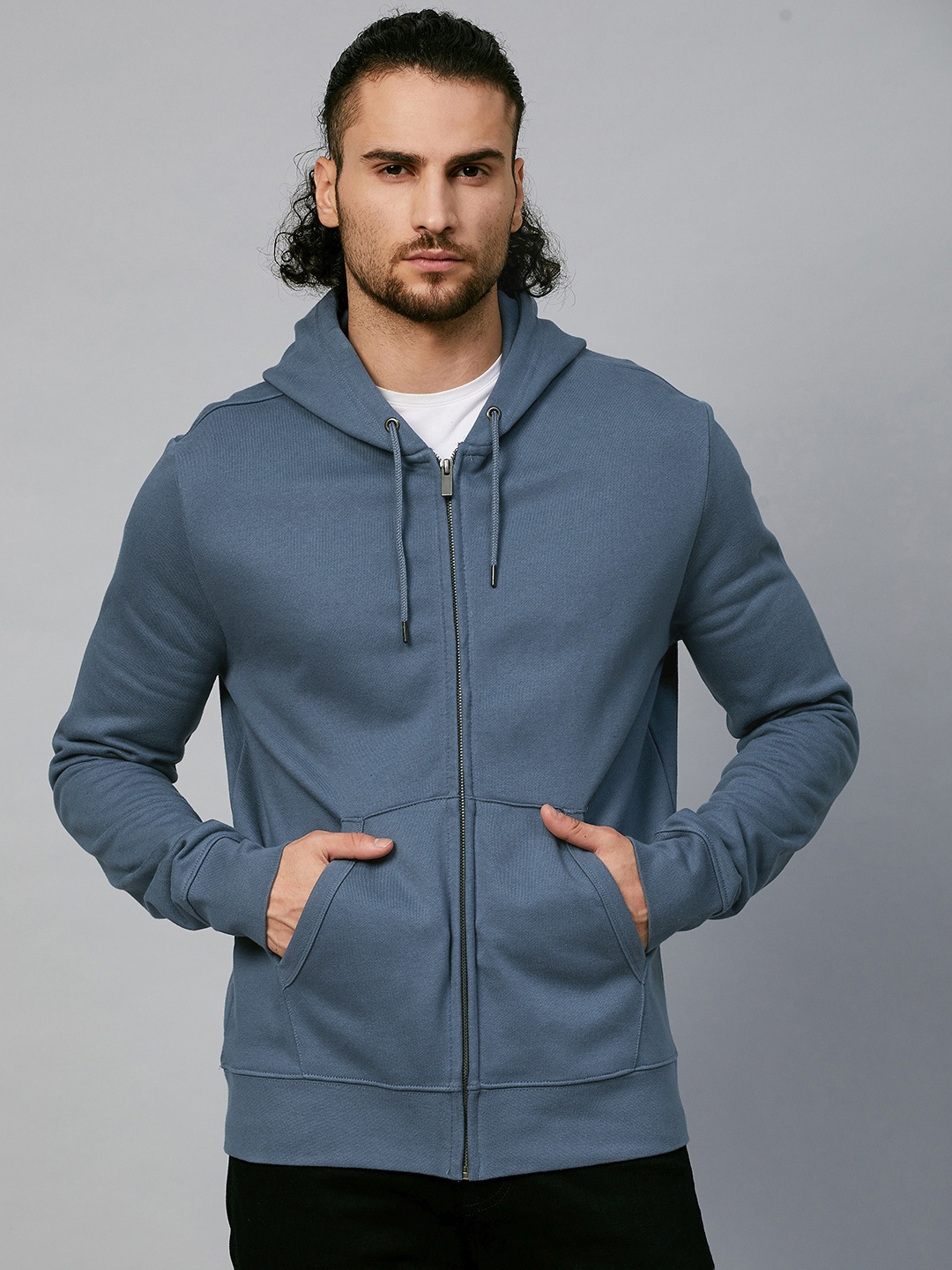 

Marks & Spencer Men Blue Hooded Sweatshirt