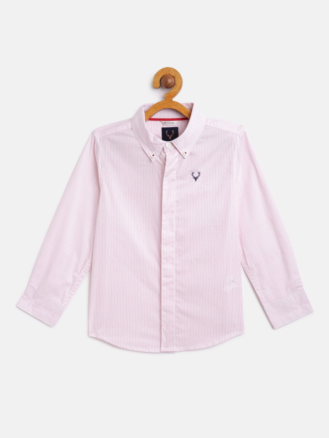 

Allen Solly Junior Boys White & Pink Pure Cotton Striped Casual Shirt