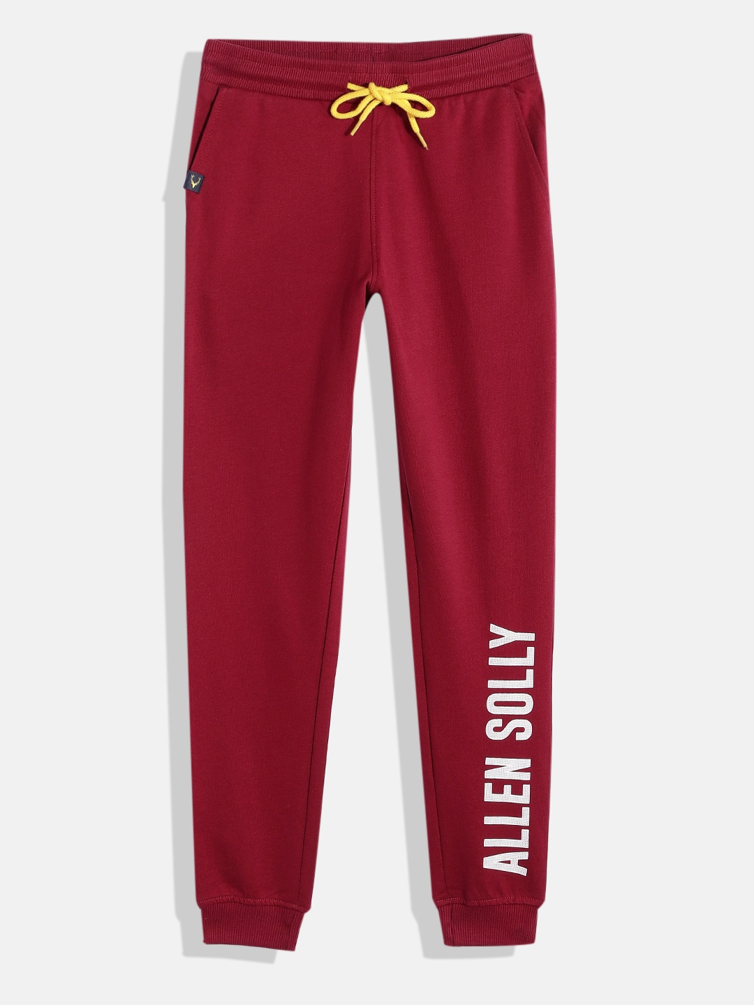

Allen Solly Junior Boys Brand Logo Printed Pure Cotton Joggers, Red