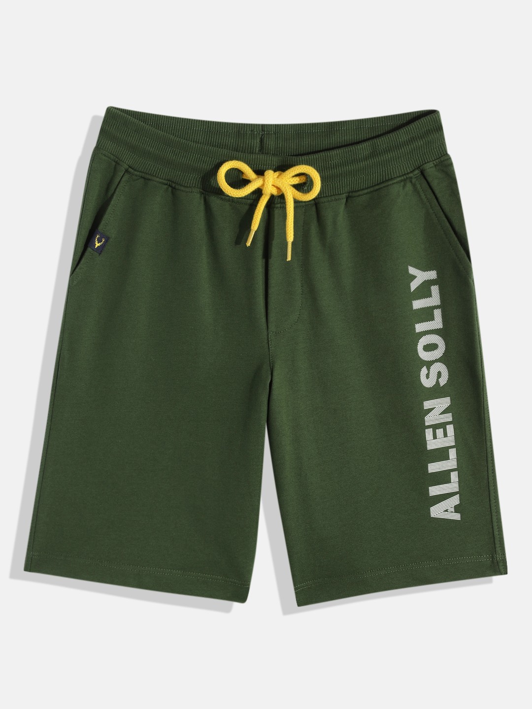 

Allen Solly Junior Boys Olive Green Typography Printed Shorts
