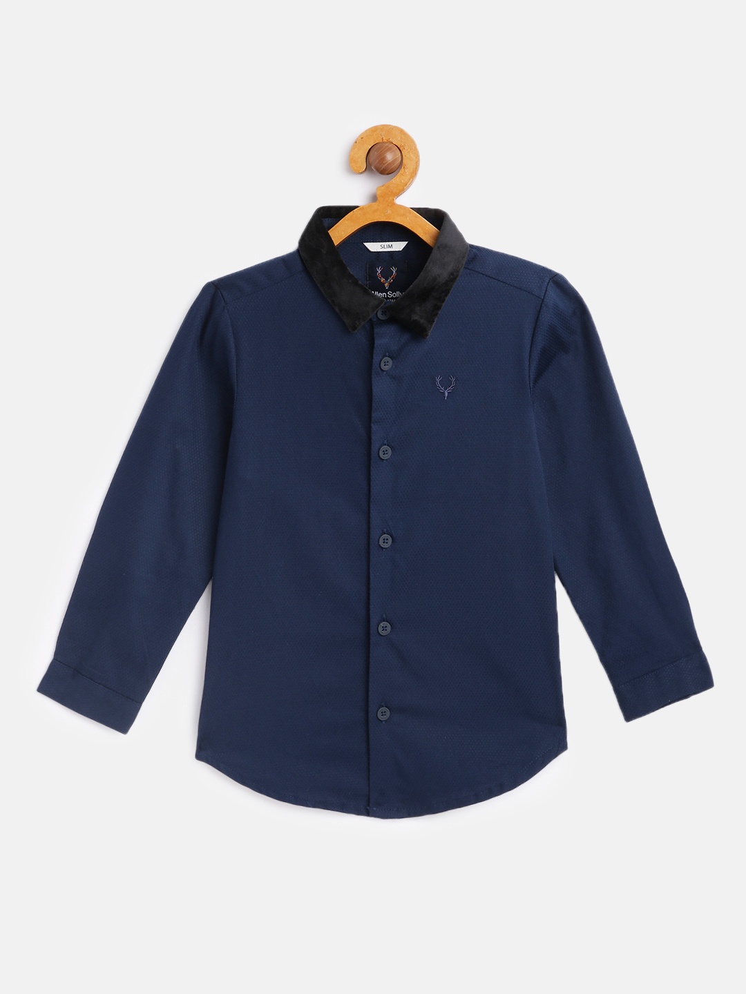 

Allen Solly Junior Boys Navy Blue Slim Fit Pure Cotton Casual Shirt