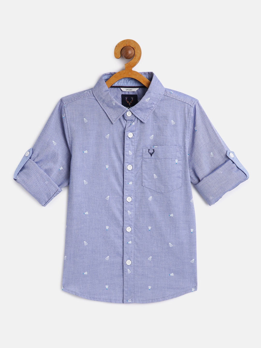

Allen Solly Junior Boys Blue Printed Pure Cotton Casual Shirt