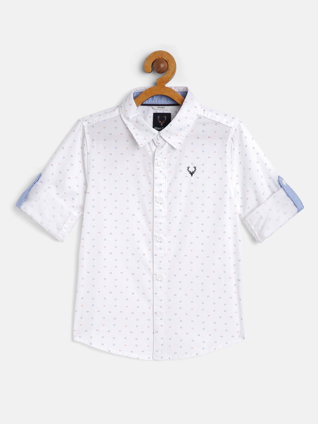 

Allen Solly Junior Boys White Printed Pure Cotton Casual Shirt