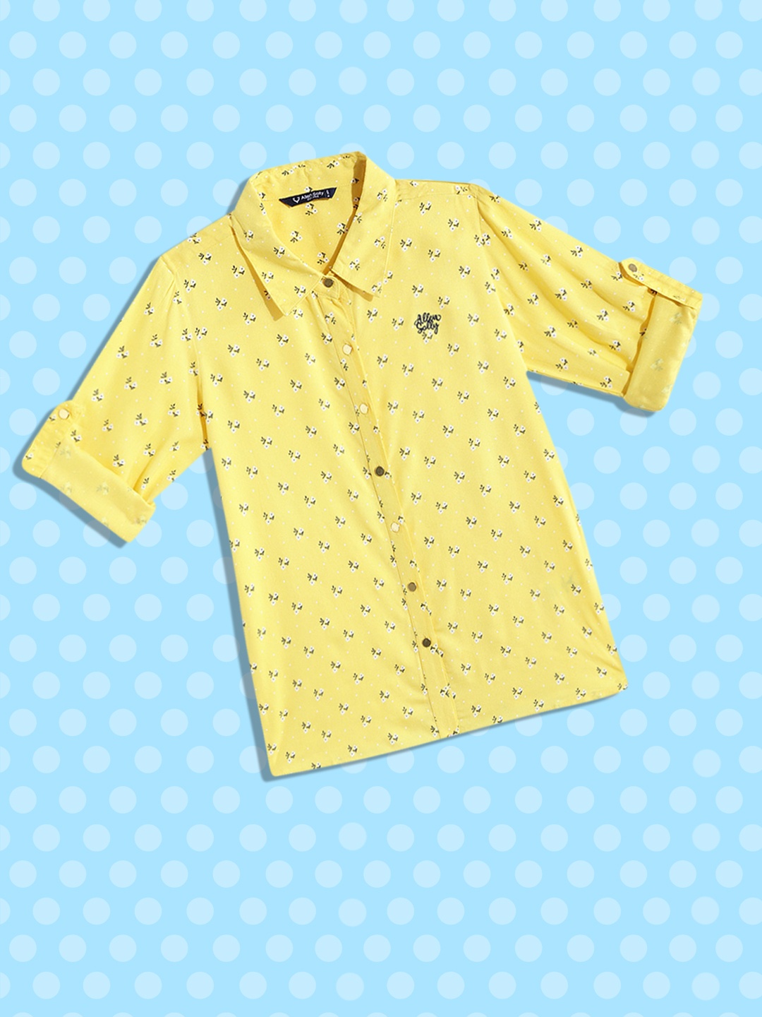 

Allen Solly Junior Girls Yellow & white Ditsy Floral Printed Casual Shirt