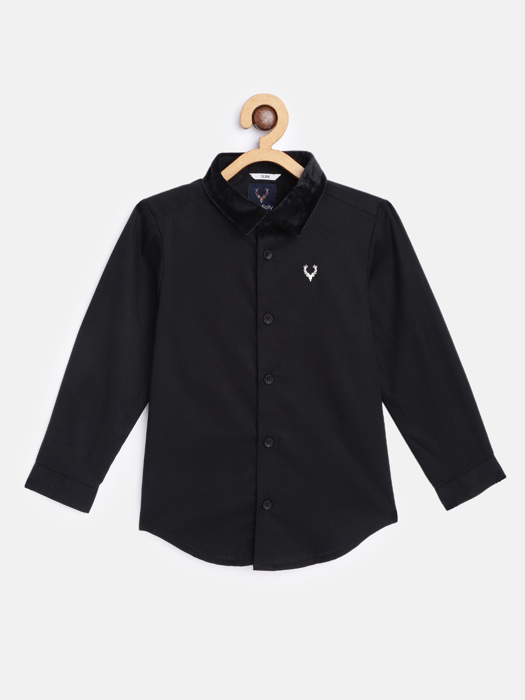 

Allen Solly Junior Boys Black Solid Slim Fit Pure Cotton Casual Shirt