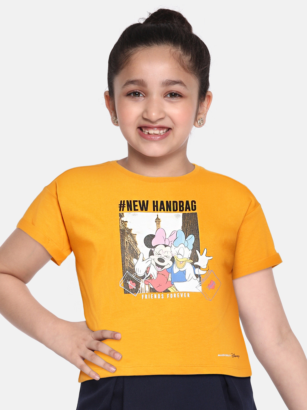 

Allen Solly Junior Girls Yellow Printed Pure Cotton T-shirt
