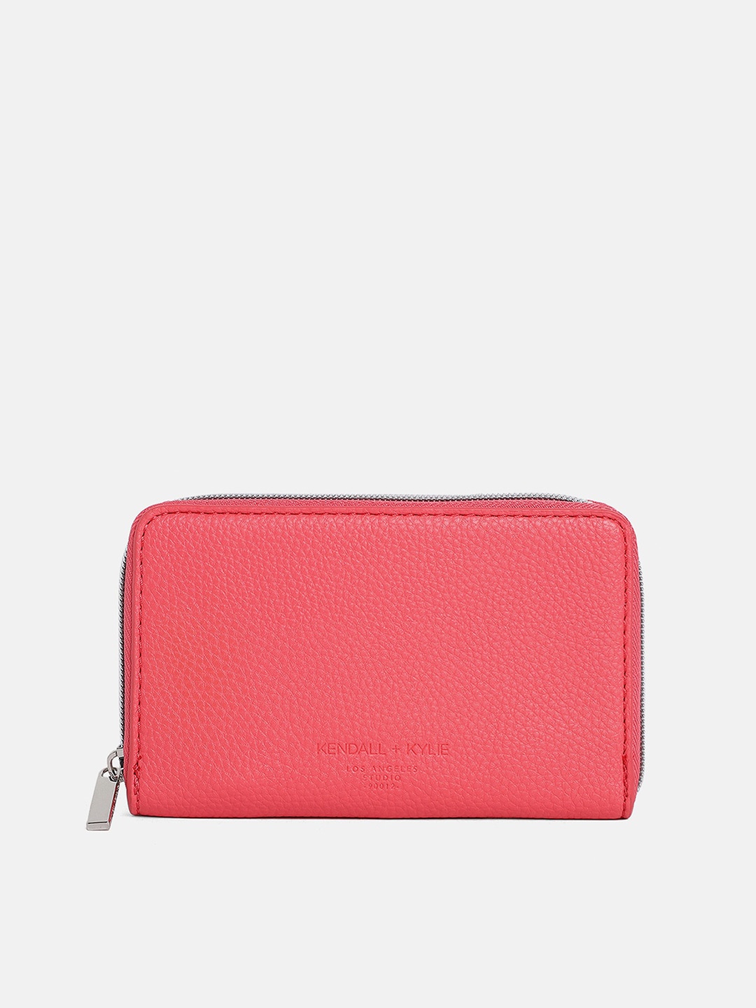

KENDALL & KYLIE Women Fuchsia Textured Leather Zip Around Wallet