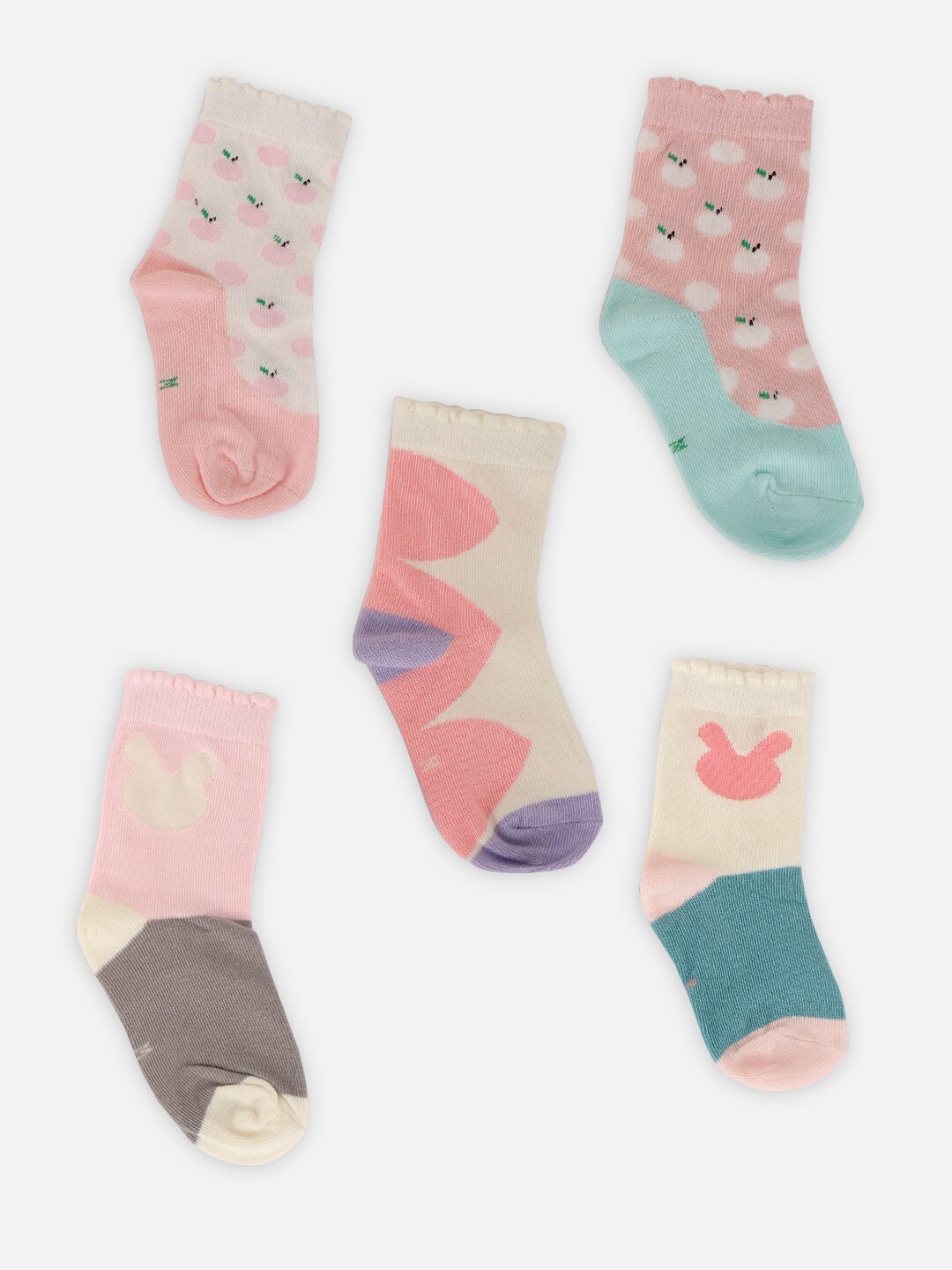

PASSION PETALS Boys Pack Of 5 Assorted Cotton Ankle-Length Socks