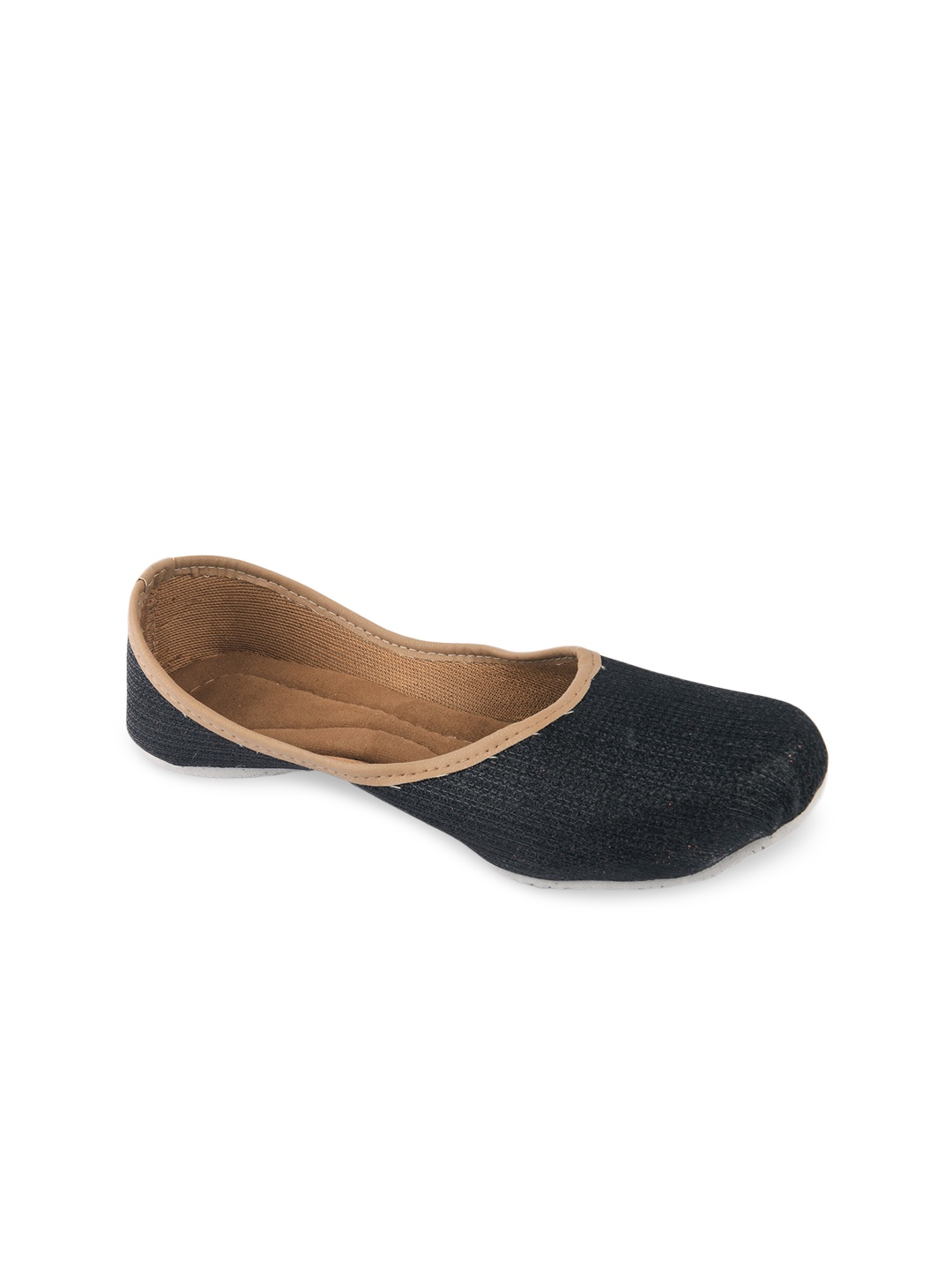 

DESI COLOUR Girls Black Embellished Mojaris Flats