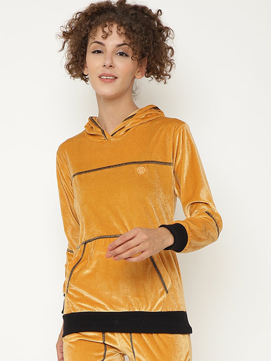 

CHKOKKO Women Mustard Bomber Jacket