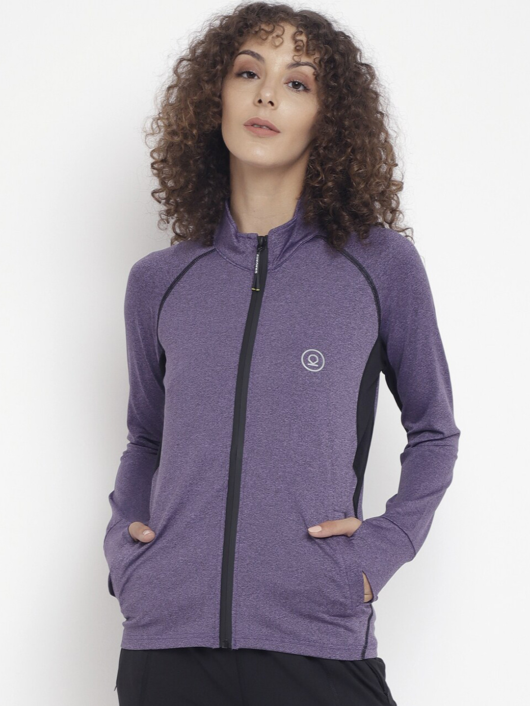 

CHKOKKO Women Purple Sporty Jacket