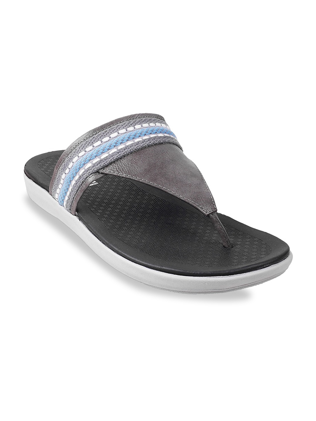 

Mochi Men Grey & Black Comfort Sandals