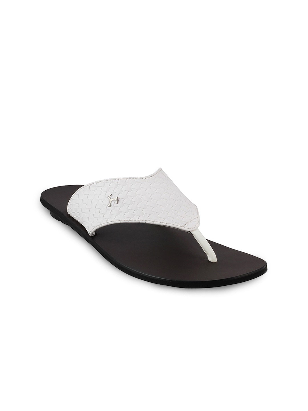 

Mochi Men White Textured Comfort Sandals