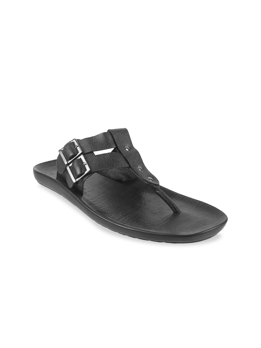 

Mochi Men Black Solid Casual Comfort Sandals