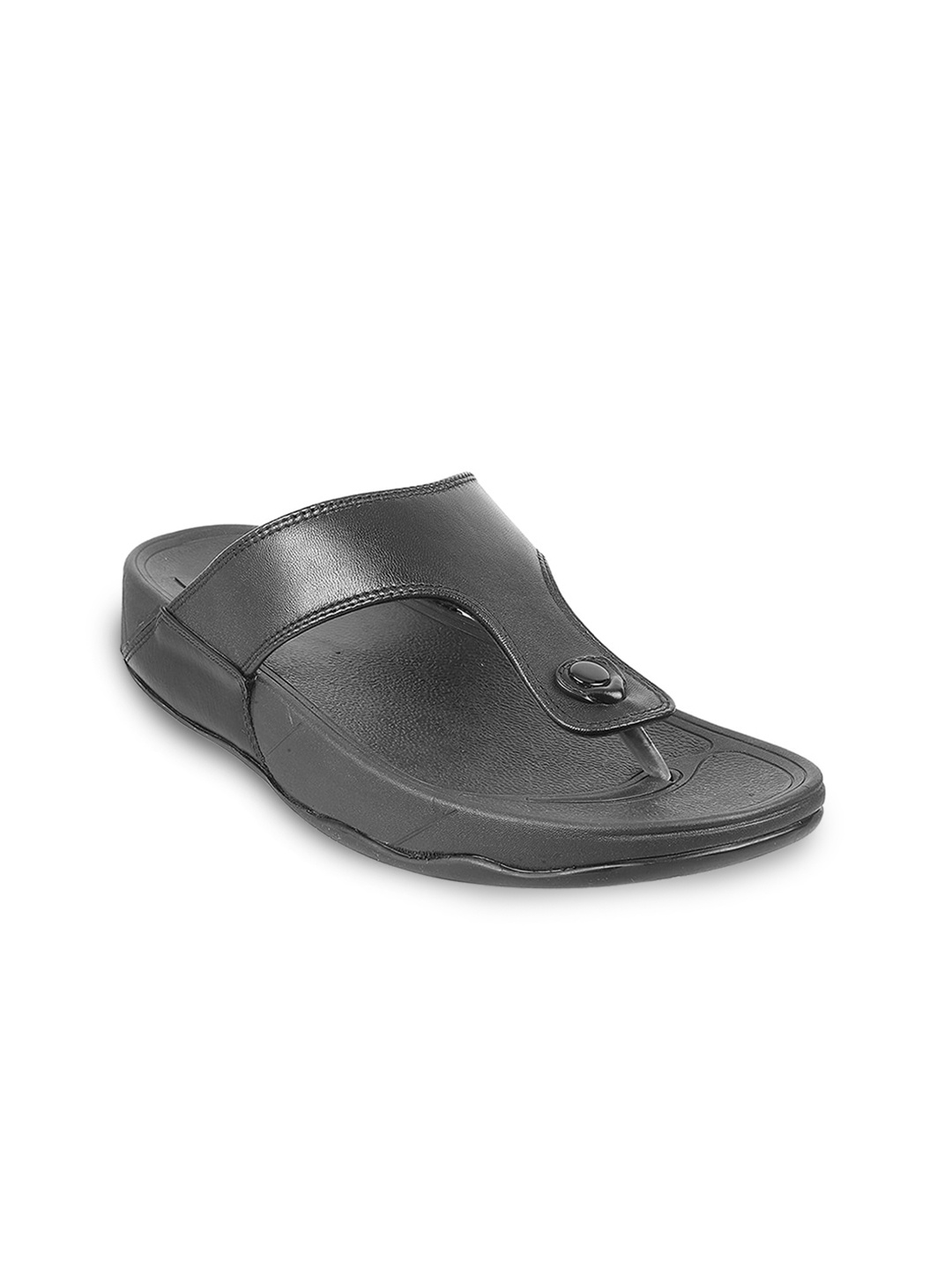 

Mochi Men Black Solid Comfort Sandals