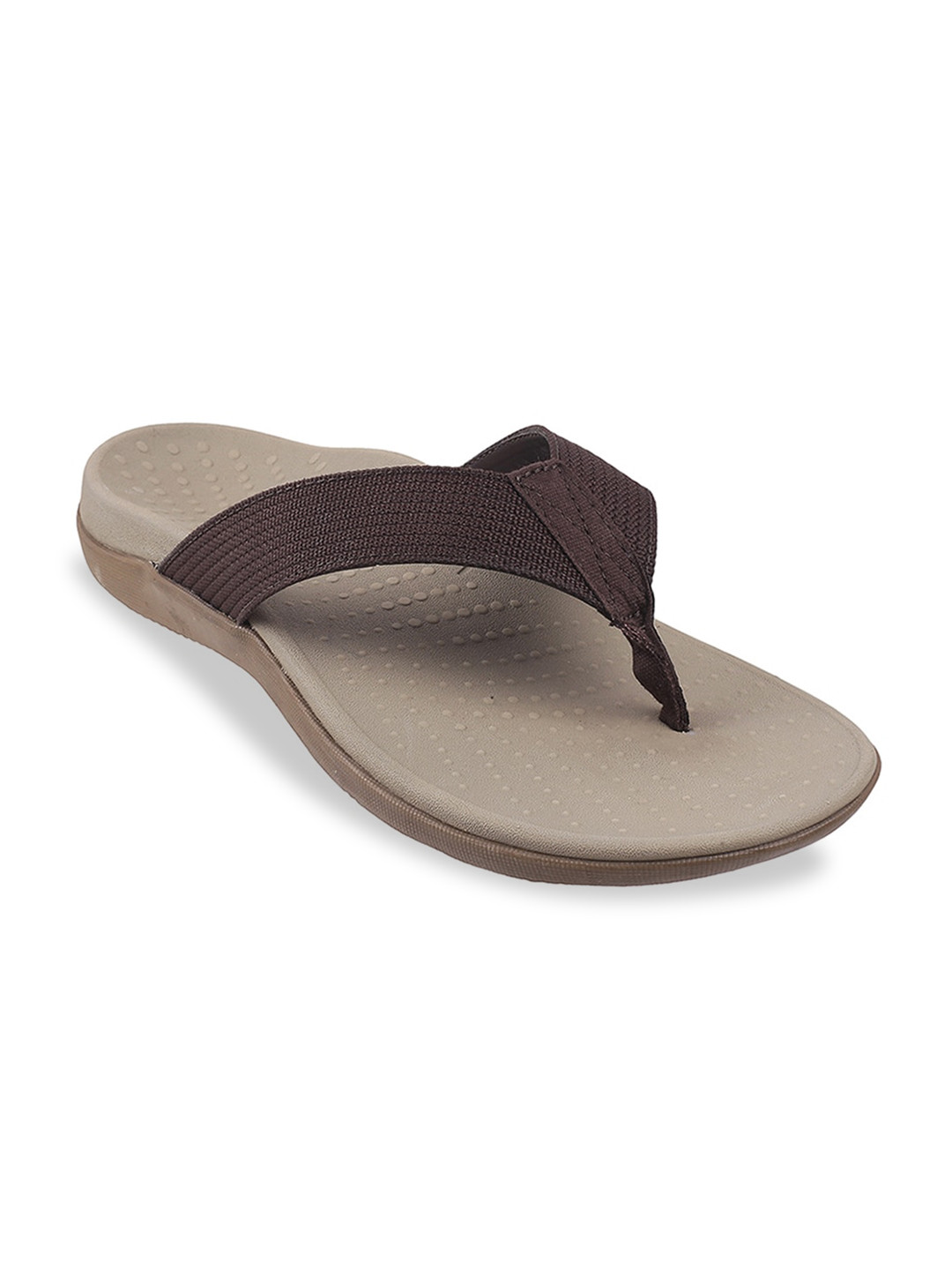 

Mochi Men Brown Textured Comfort Sandals