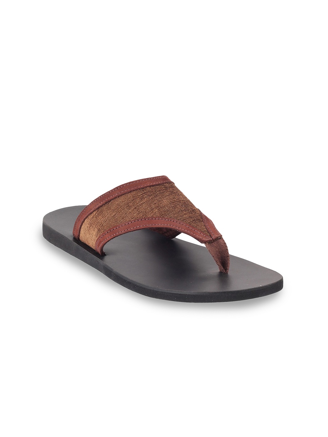 

Mochi Men Brown & Tan Solid Comfort Sandals