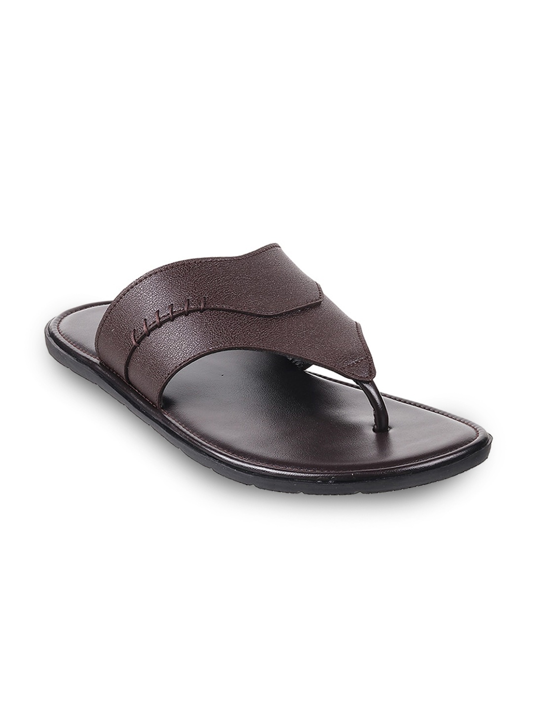 

Mochi Men Brown Solid Slip On Comfort Sandals