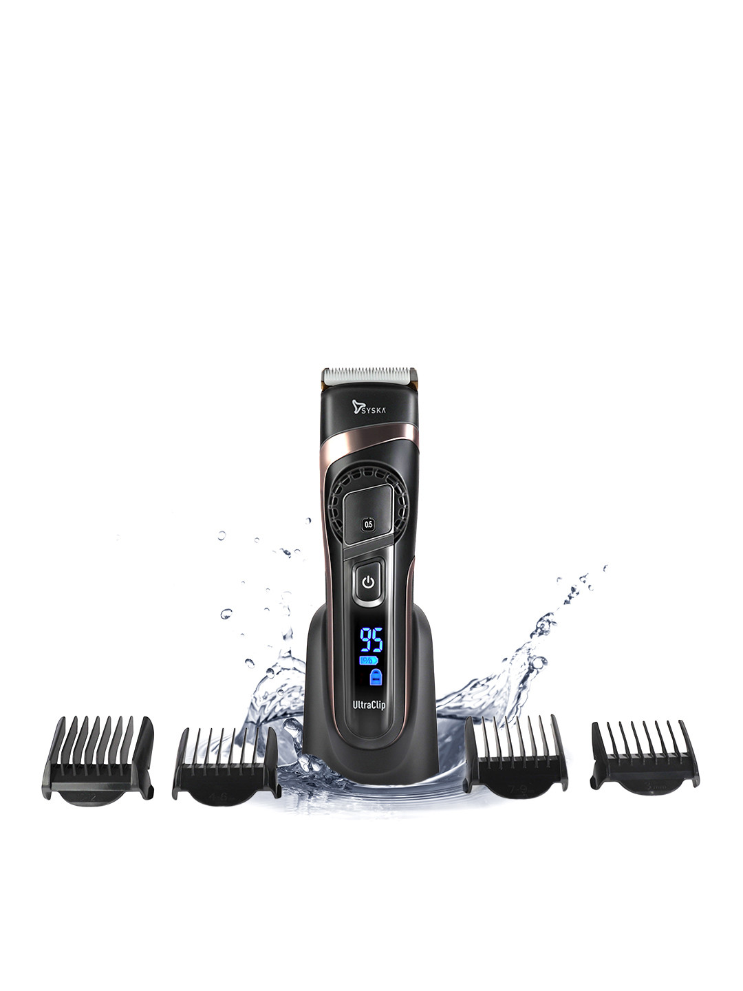 

SYSKA Black Ultraclip Runtime: 90 min Trimmer for Men with Super Fast Charging HB100