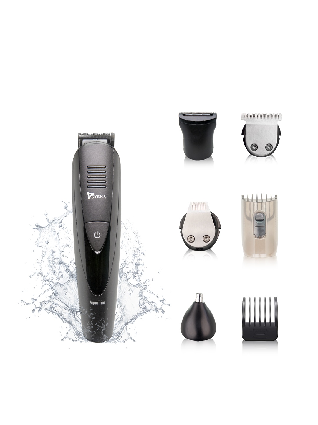 

SYSKA Men Aqua Trim Cord & Cordless Rechargeable Beard Trimmer HT4000K, Black