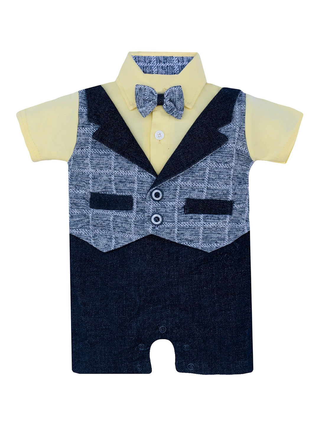 

Wish Karo Boys Yellow & Navy Blue Rompers