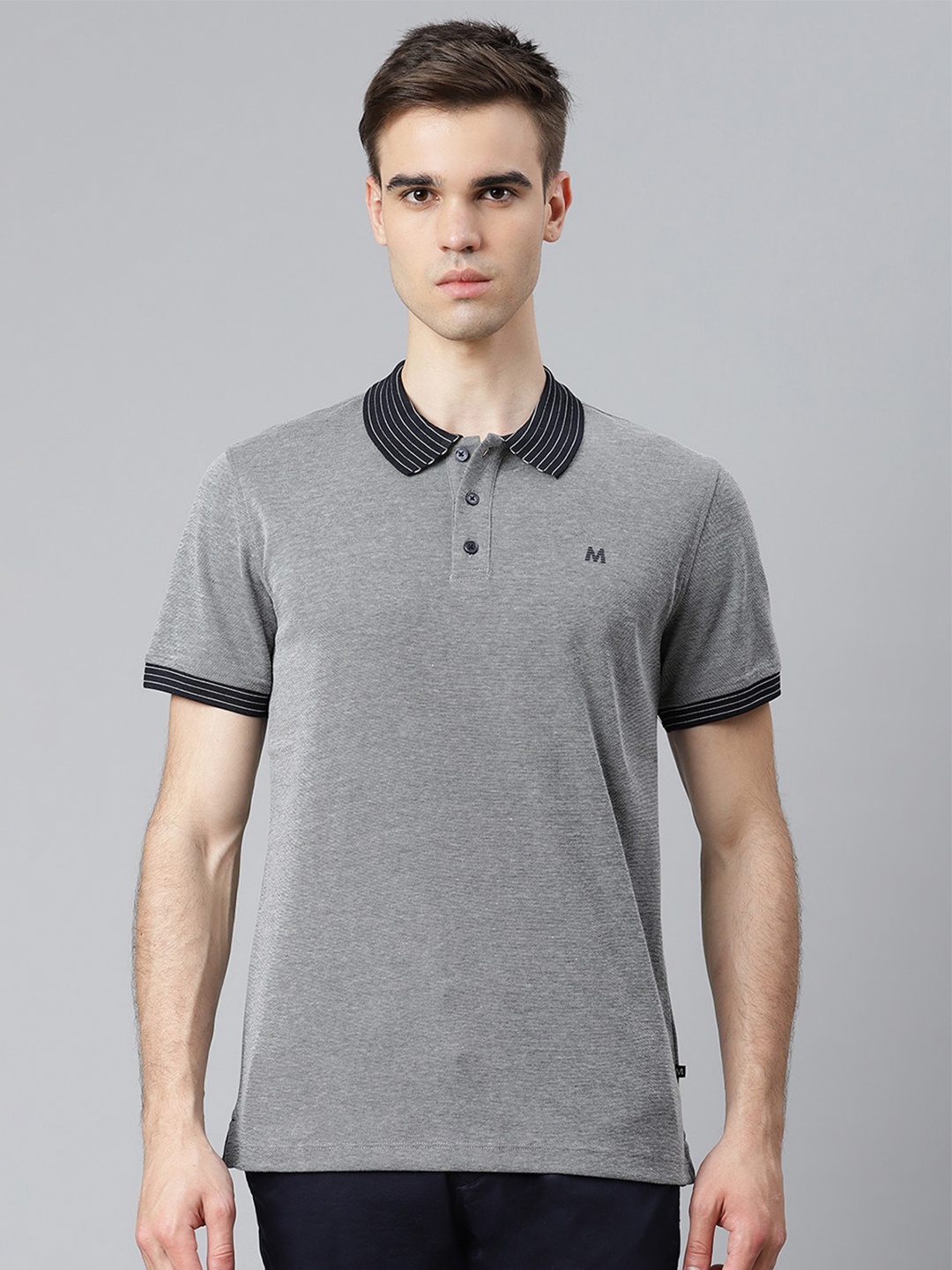 

Matinique Men Blue Polo Collar T-shirt