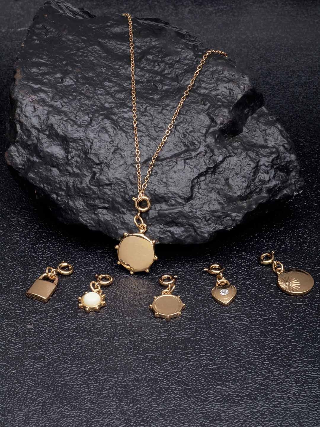 

AMI Women Gold-Plated Contemporary Chain With 6 Changeable Pendants