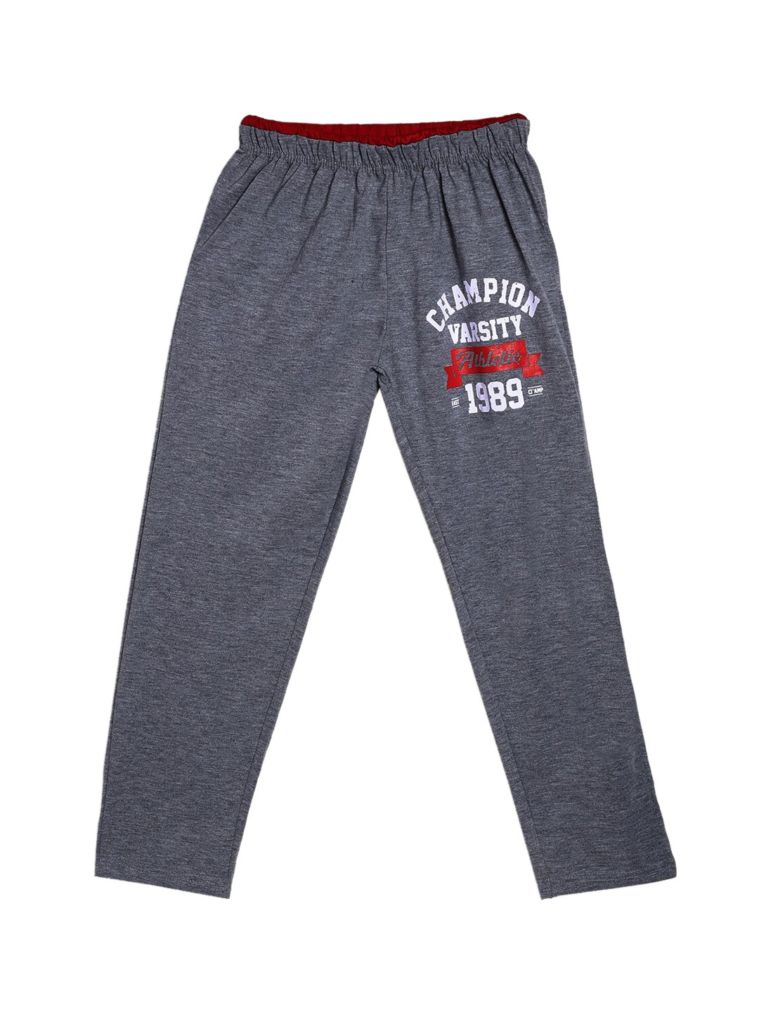 

SWEET ANGEL Girls Charcoal Grey Solid Pure Cotton Straight-Fit Track Pants