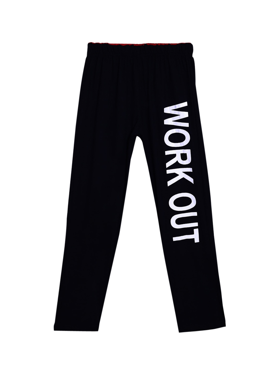 

SWEET ANGEL Girls Black & White Typography Printed Pure Cotton Straight-Fit Track Pants