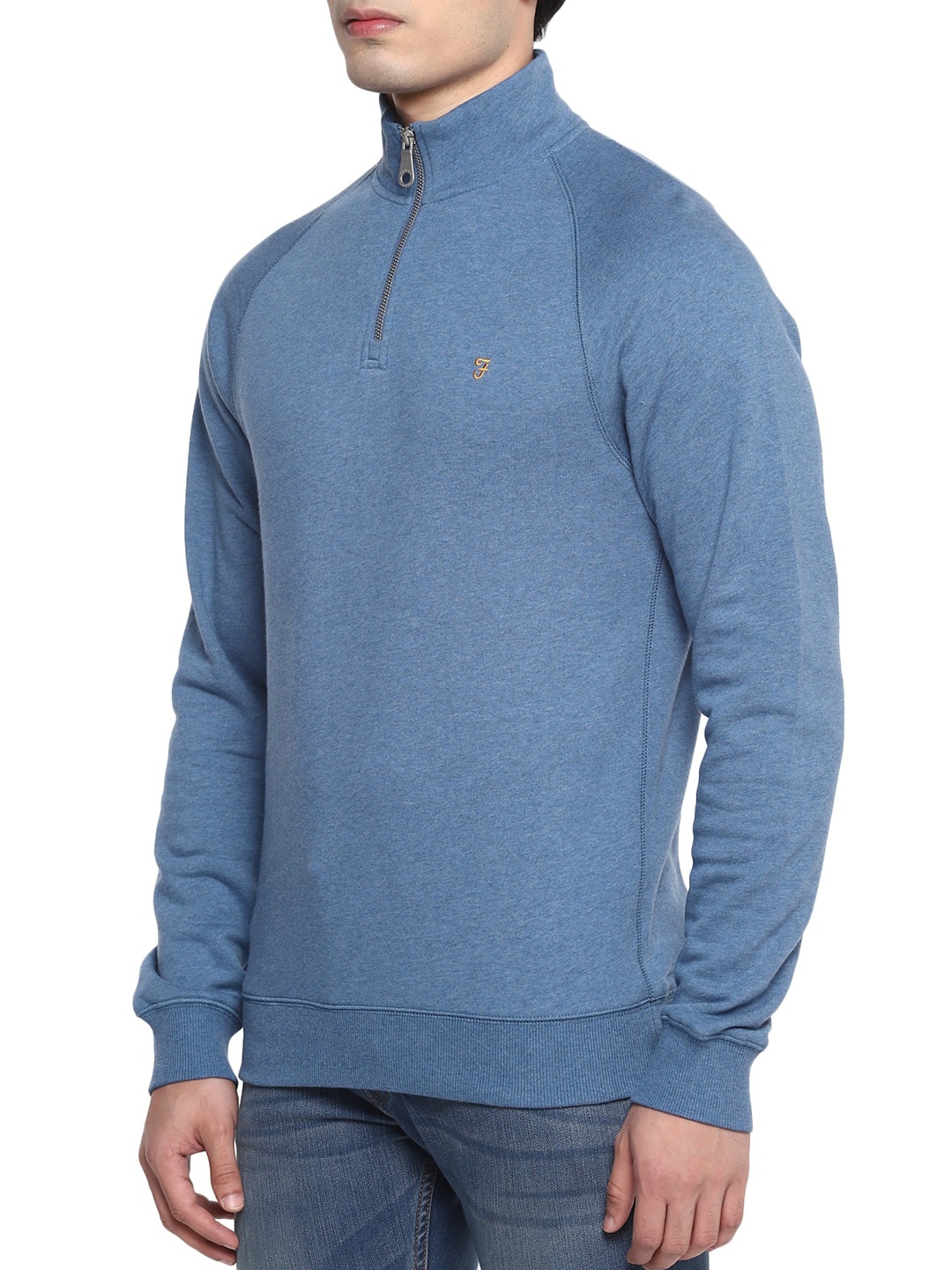 

Farah Men Blue Pullover with Zip Detail
