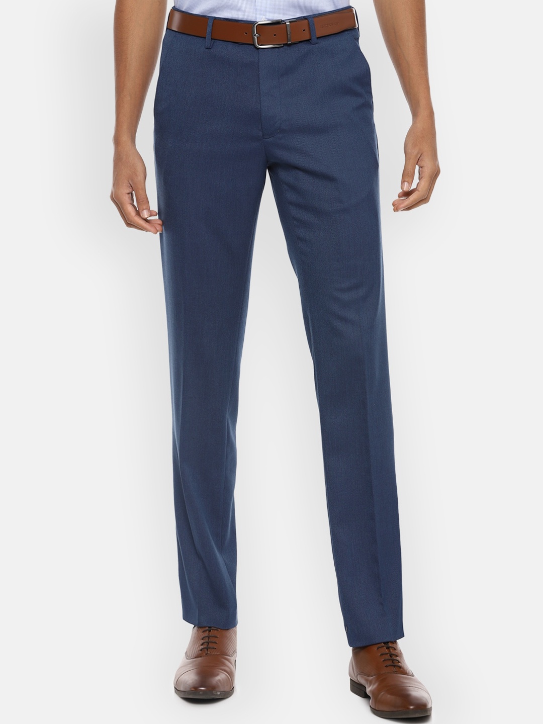 

Van Heusen Men Navy Blue Slim Fit Formal Trousers