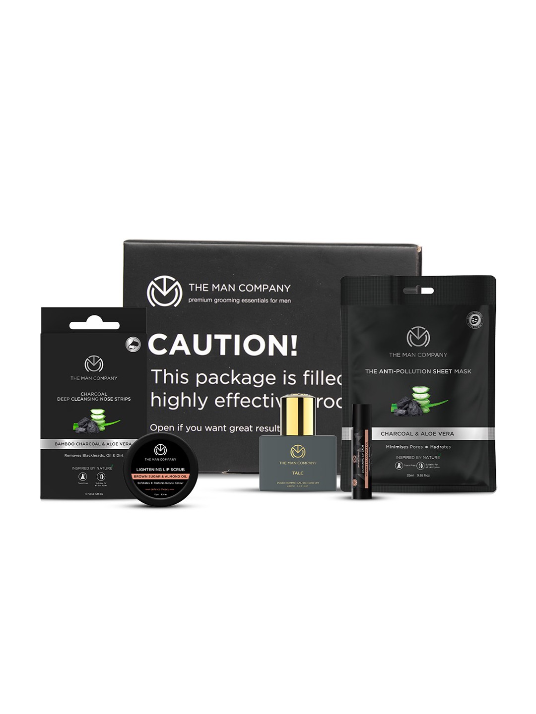 

The Man Company Men Set Of 5 Face Glow Gift Set, Black