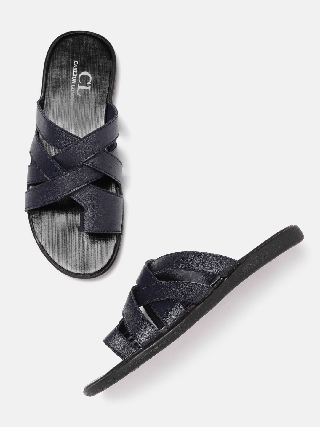 

Carlton London Men Navy Blue Comfort Sandals