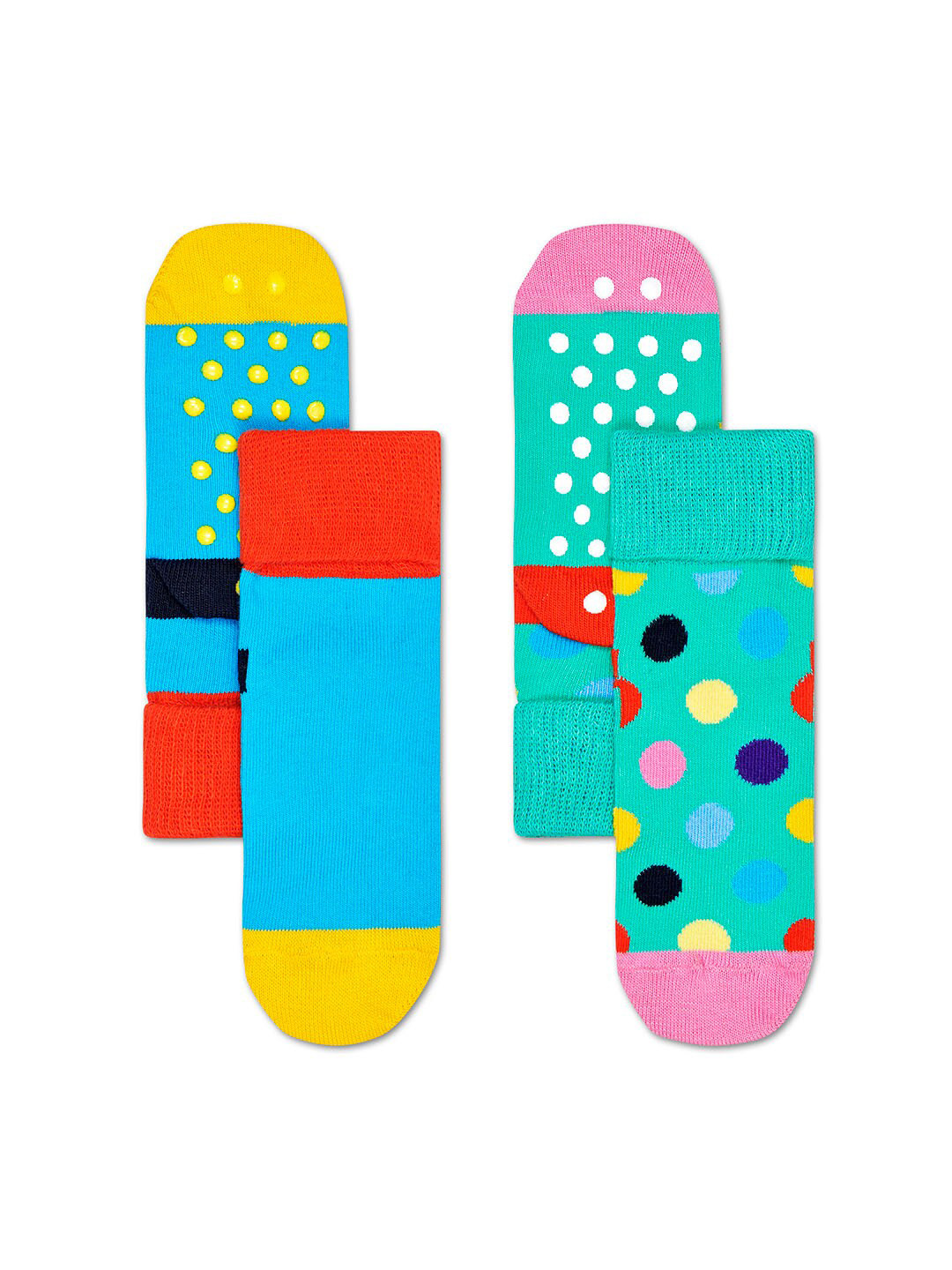 

Happy Socks Unisex Kids Pack Of 2 Patterend Calf Length Socks, Blue