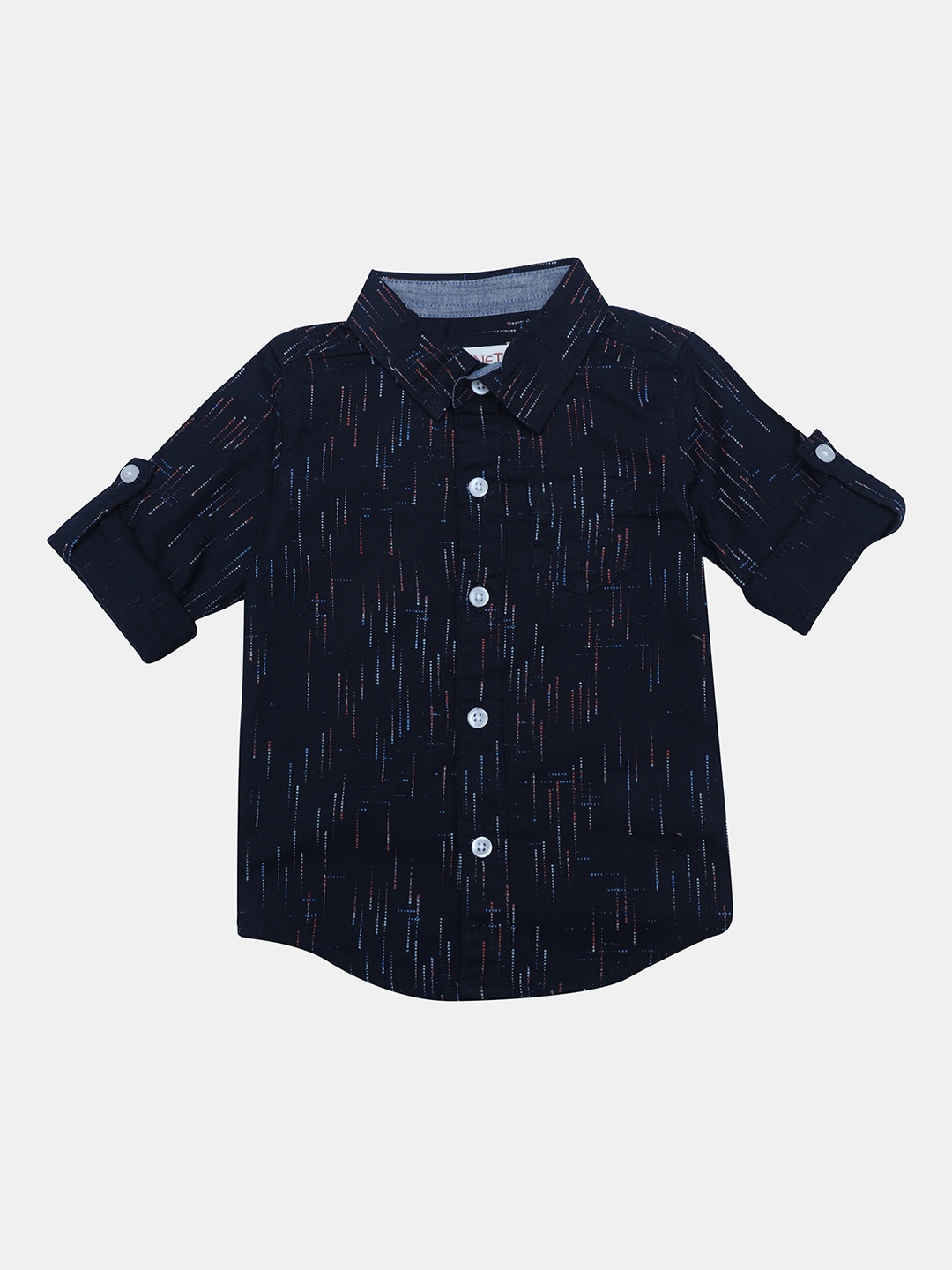 

MANET Boys Black Opaque Printed Casual Shirt