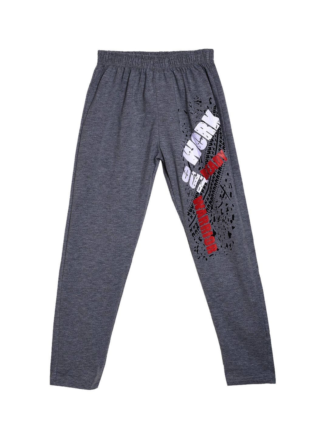 

SWEET ANGEL Boys Charcoal Solid Pure Cotton Straight-Fit Track Pants