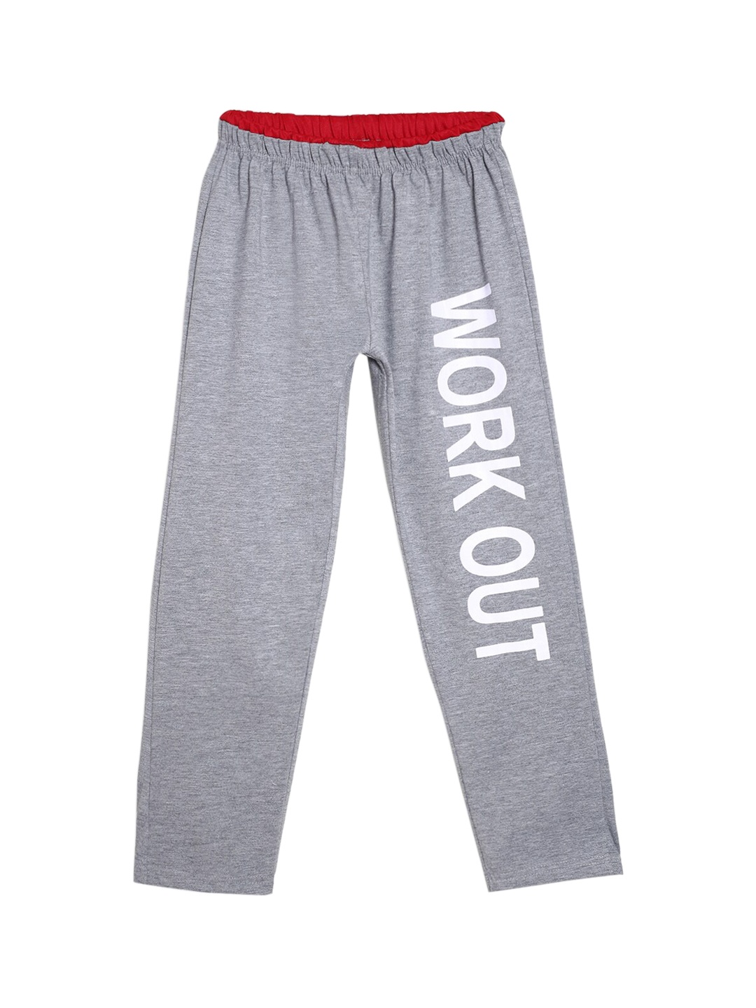 

SWEET ANGEL Boys Grey Melange & White Solid Pure Cotton Straight-Fit Track Pants