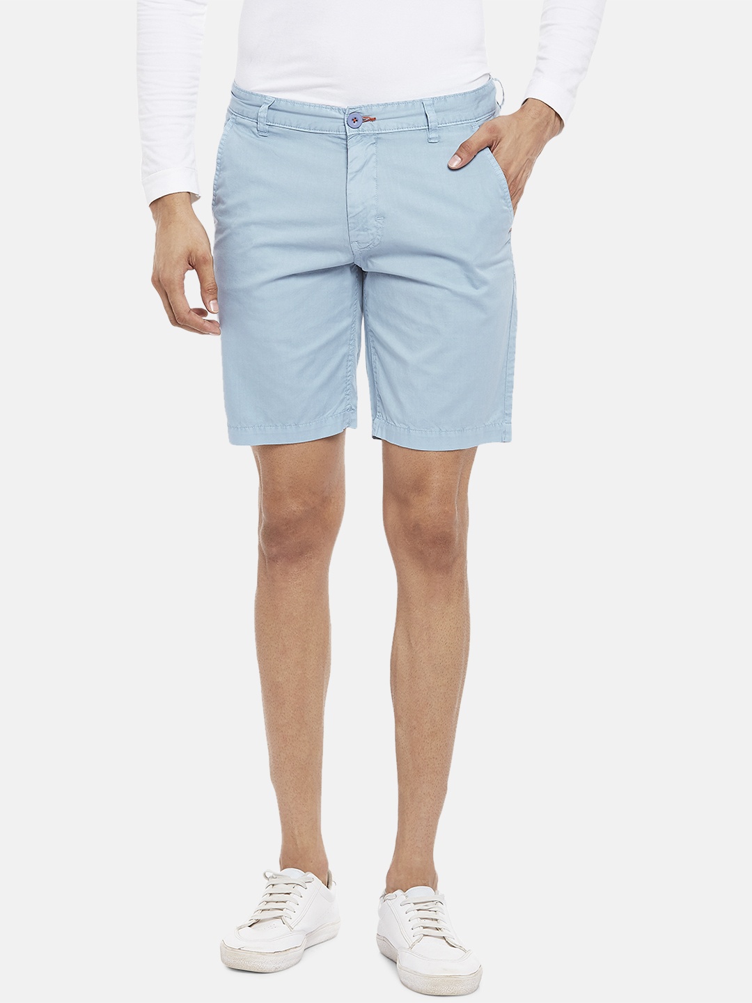 

Urban Ranger by pantaloons Men Blue Slim Fit Regular Shorts